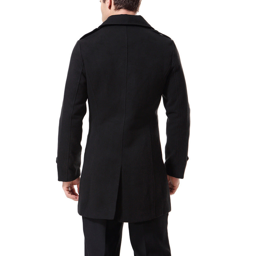 Herren modischer Trenchcoat mit doppelter Knopfleiste und praktischen Taschen Heidi-Mode