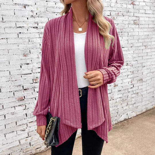 Damen angesagte Strickjacke mit strukturiertem Design und offenem Schnitt Heidi-Mode