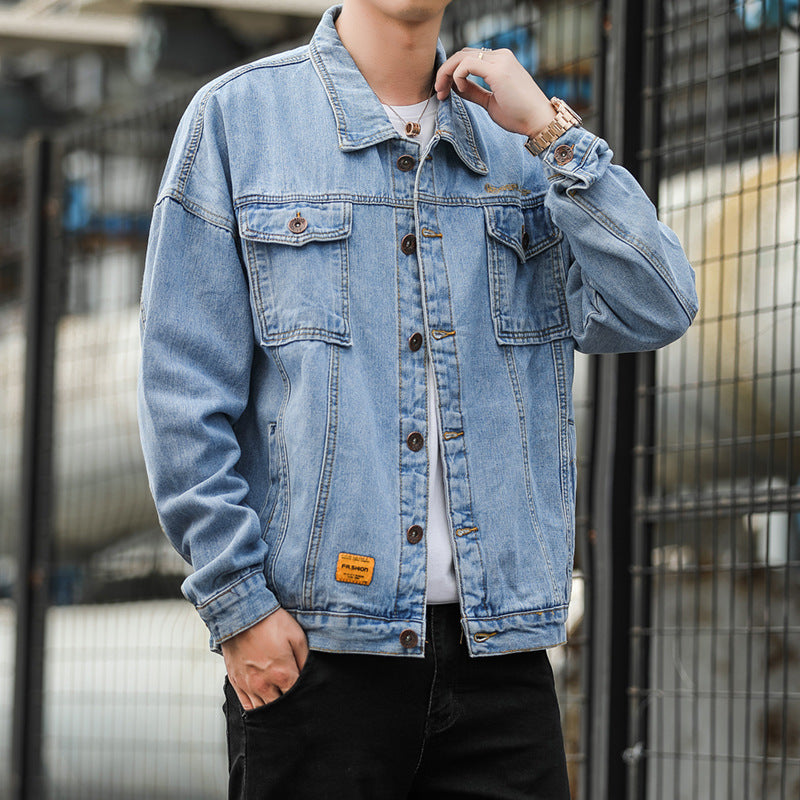 Herren Denimjacke im lässigen Stil mit funktionalen Pattentaschen und robustem Design Heidi-Mode