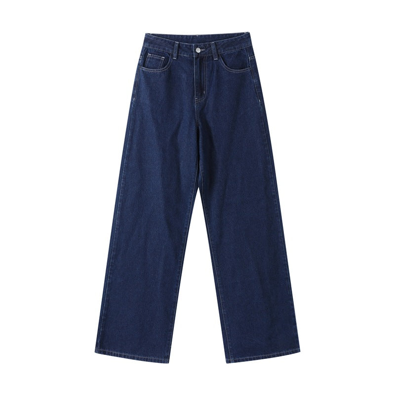 Damen Hoch taillierte Jeans mit weitem Bein und edler Verarbeitung Heidi-Mode