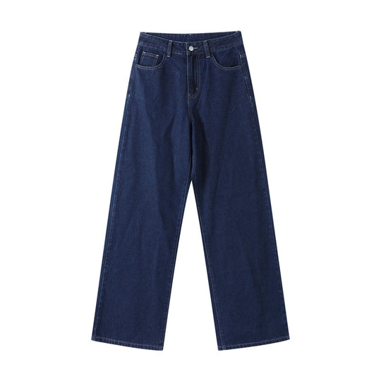 Damen Hoch taillierte Jeans mit weitem Bein und edler Verarbeitung Heidi-Mode