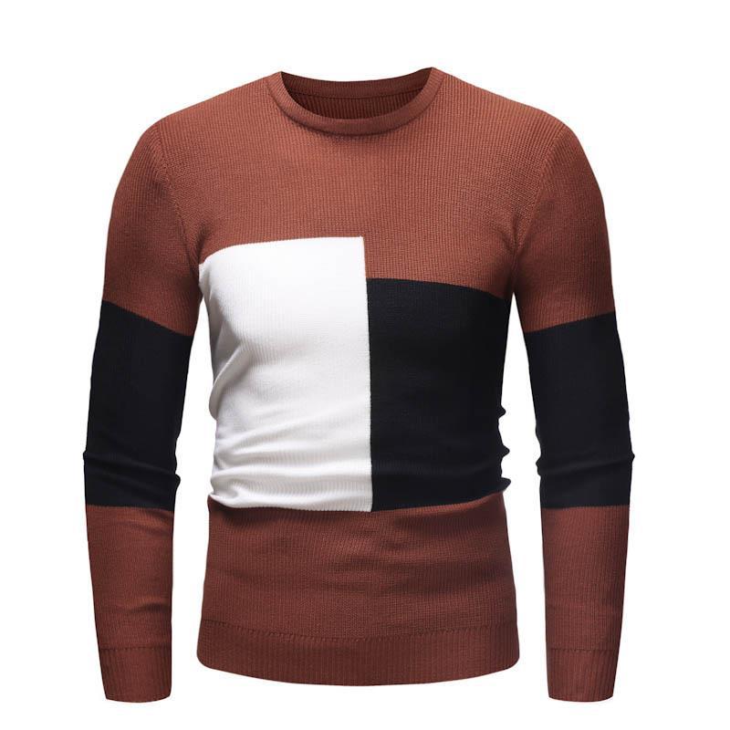 Herren Designer Pullover mit modernem Blockmuster Heidi-Mode