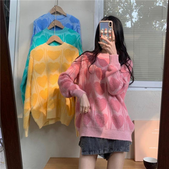 Damen kuscheliger Pullover mit abwechslungsreichem Muster und lässigem Schnitt Heidi-Mode