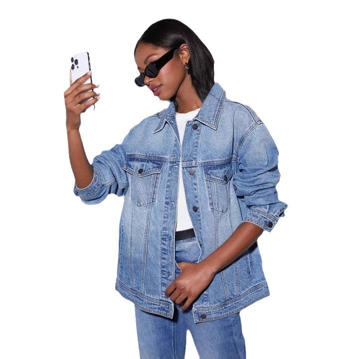 Damen Oversize Jeansjacke Heidi-Mode