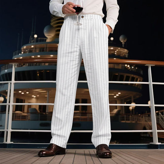 Herren elegante Streifen-Hose Heidi-Mode