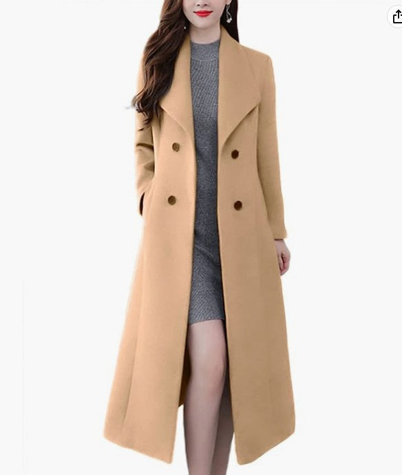 Damen Lange Wollmantel Heidi-Mode