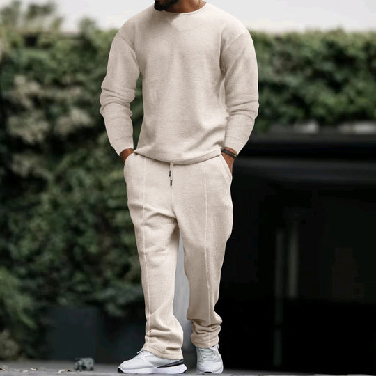 Herren lässiges Sweatshirt und Jogginghose Set mit strukturiertem Stoff Heidi-Mode