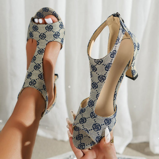 Damen Absatzschuhe mit eleganter Applikation und modischem Design Heidi-Mode