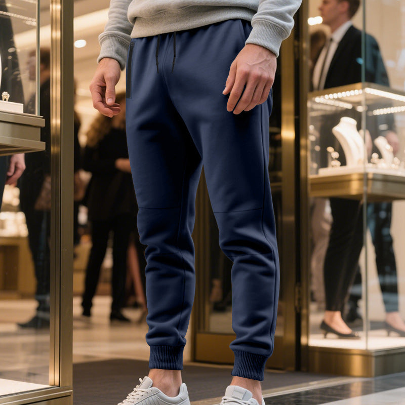 Herren Freizeit Jogginghose mit seitlichem Kontrast und elastischem Bund Heidi-Mode