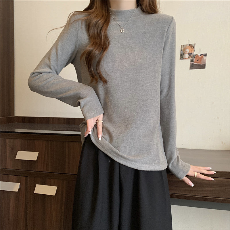 Damen Casual Mock Neck Langarmtop Heidi-Mode