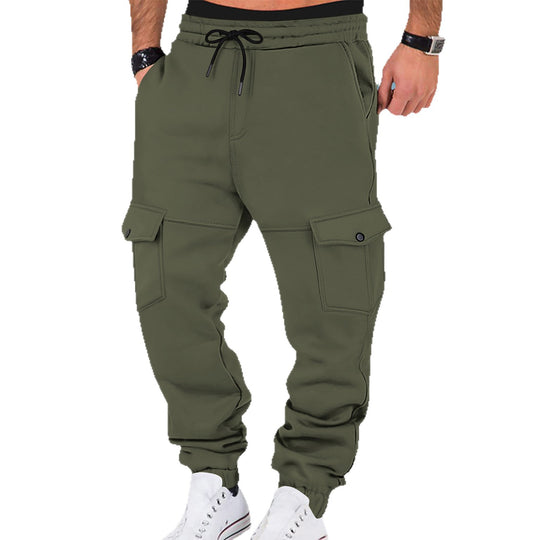 Herren Cargo-Sweatpants mit praktischen Seitentaschen und elastischem Bund Heidi-Mode