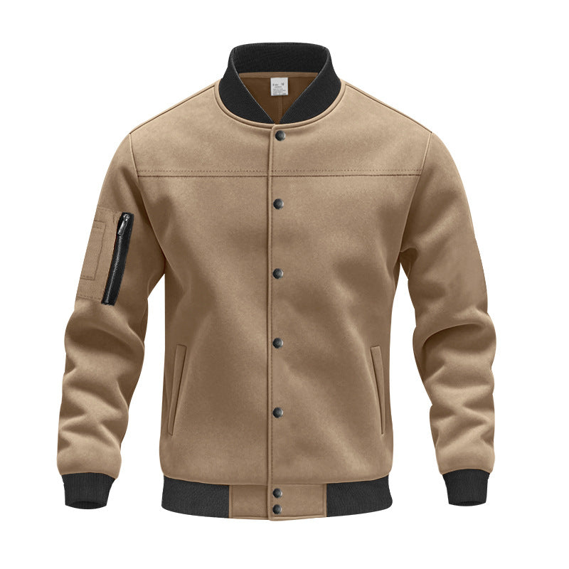 Herren modische Collegejacke mit praktischen Reißverschlusstaschen und elastischen Bündchen Heidi-Mode