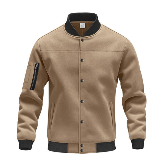 Herren modische Collegejacke mit praktischen Reißverschlusstaschen und elastischen Bündchen Heidi-Mode