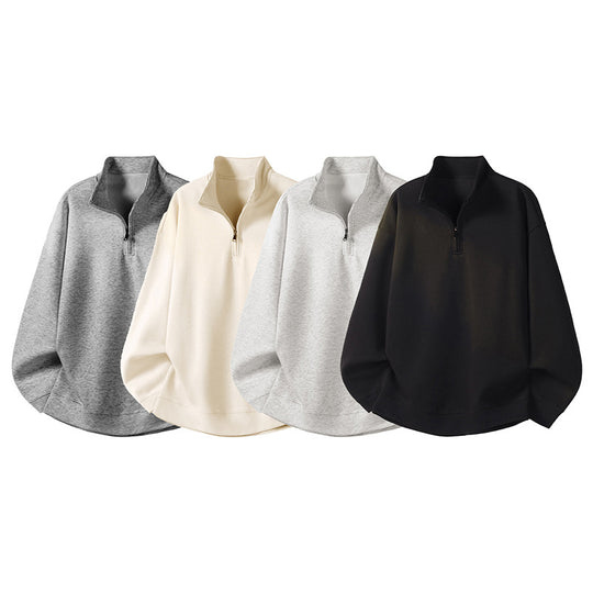 Damen Oversized Fleecepullover mit halb offenem Kragen Heidi-Mode