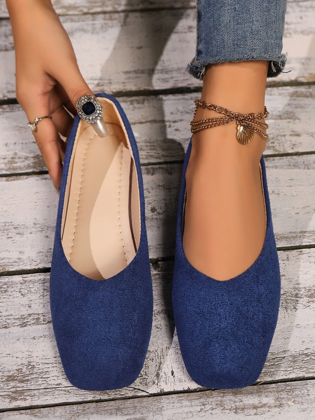 Damen Ballerinas im eleganten und minimalistischen Design mit anatomischer Fußbettung Heidi-Mode