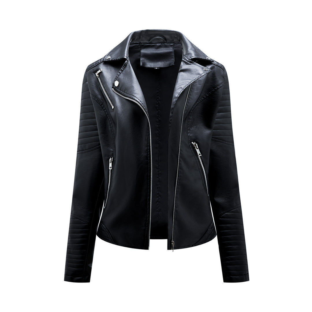Damen Bikerjacke mit modischen Steppdetails und asymmetrischem Reißverschluss Heidi-Mode