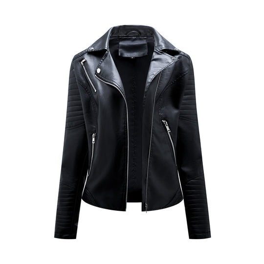 Damen Bikerjacke mit modischen Steppdetails und asymmetrischem Reißverschluss Heidi-Mode