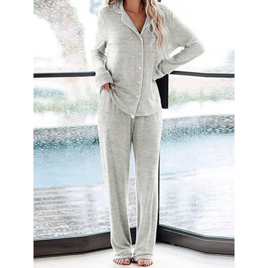 Damen Schlafanzug-Set aus weichem, atmungsaktivem Material Heidi-Mode