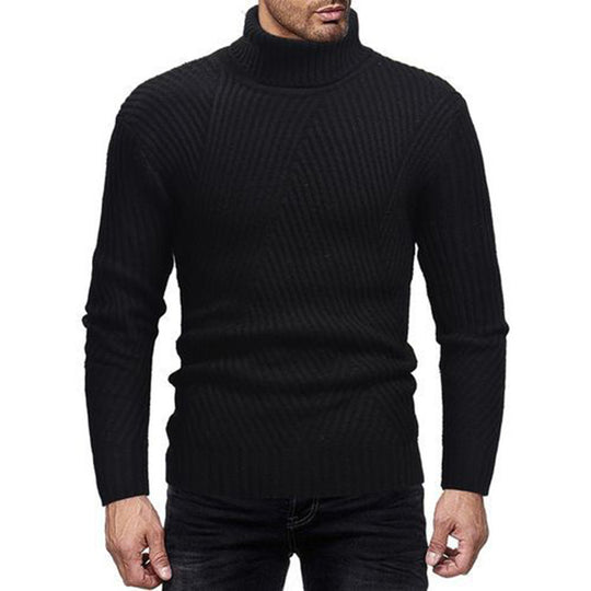 Herren Rollkragenpullover mit strukturiertem Rippdesign Heidi-Mode