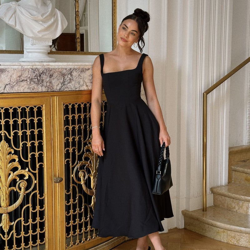 Damen Elegantes Maxikleid mit traumhaftem A-Linien Schnitt und schickem Quadrat-Ausschnitt Heidi-Mode