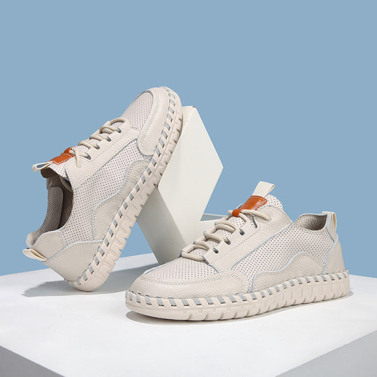 Herren Atmungsaktive Leder Sneaker Heidi-Mode