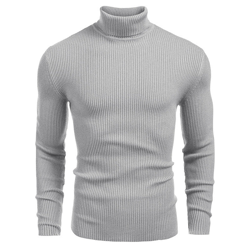 Herren Rollkragenpullover aus feinem Rippstrick Heidi-Mode
