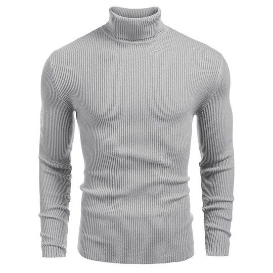 Herren Rollkragenpullover aus feinem Rippstrick Heidi-Mode