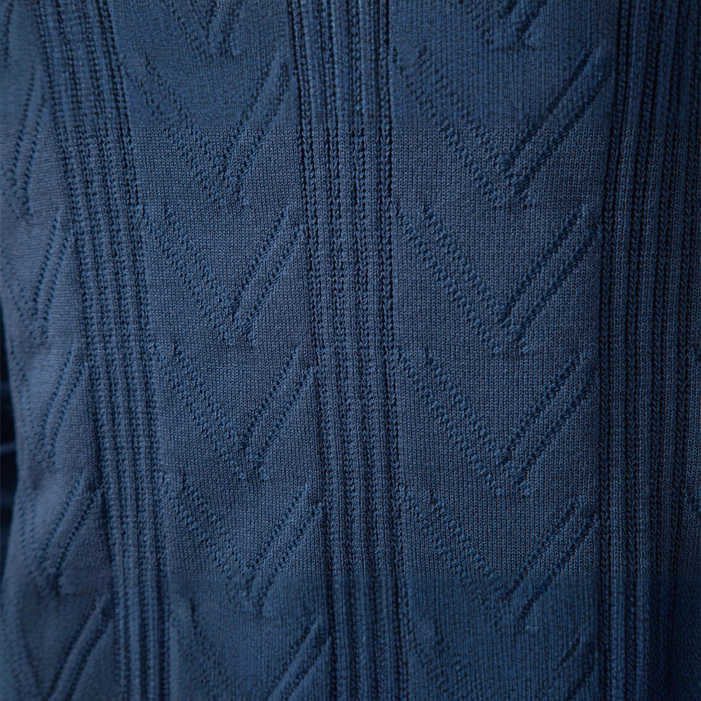 Herren Pullover mit V-Ausschnitt und strukturiertem Design Heidi-Mode