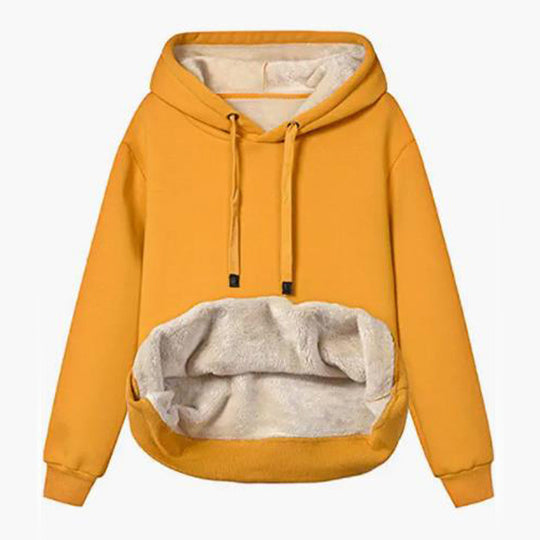 Damen Kuscheliger Kapuzenpullover mit Fleece-Futter Heidi-Mode