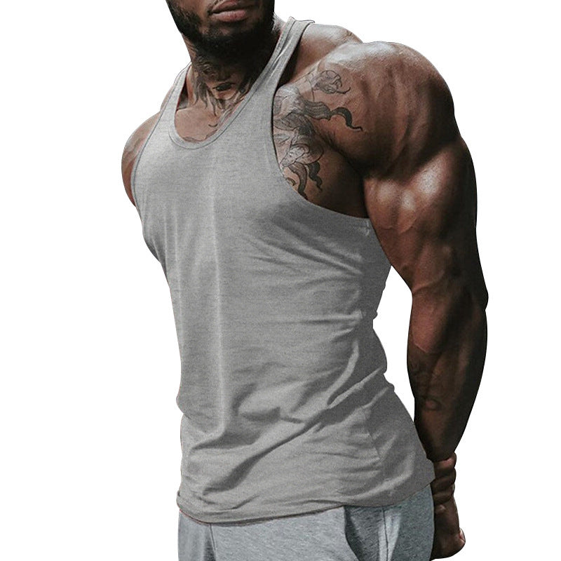 Herren atmungsaktives Fitness Tanktop mit Racerback-Design und körperbetontem Schnitt Heidi-Mode