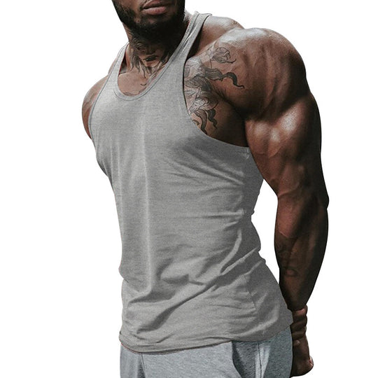 Herren atmungsaktives Fitness Tanktop mit Racerback-Design und körperbetontem Schnitt Heidi-Mode