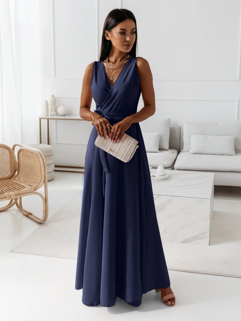 Damen Elegantes Wickelkleid mit verlängertem Saum Heidi-Mode