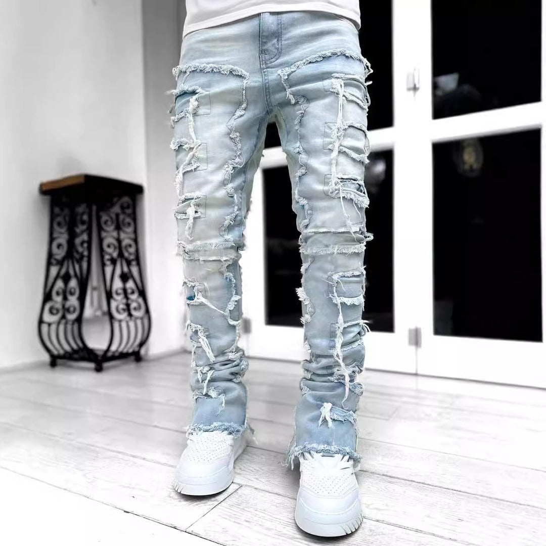 Herren modische Zerrissene Skinny Jeans im lässigen Street-Style Heidi-Mode