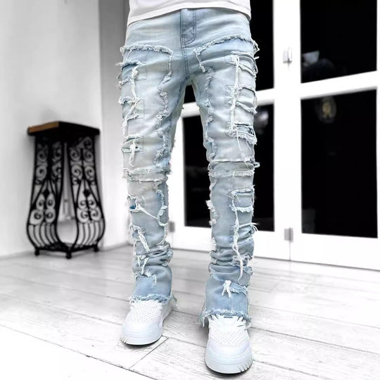 Herren modische Zerrissene Skinny Jeans im lässigen Street-Style Heidi-Mode