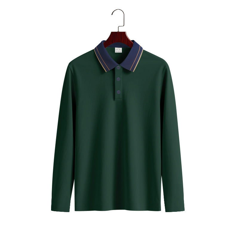 Herren Langarm-Poloshirt aus weichem Baumwollmix mit strukturiertem Kragen Heidi-Mode