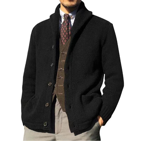 Herren Strickjacke im modernen Casual-Stil mit Schalkragen Heidi-Mode