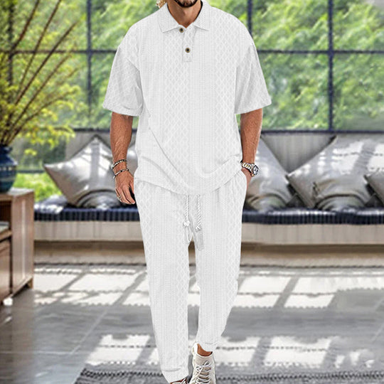 Herren lässiger Freizeitanzug mit modischem Strukturdesign Heidi-Mode