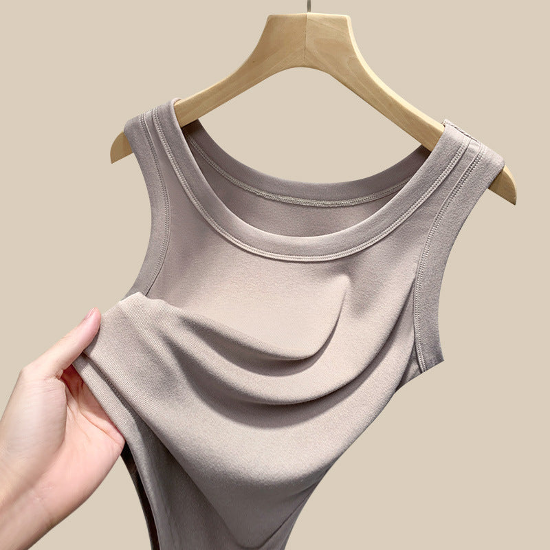 Damen ärmelloses Basic-Top aus hochwertigem Material Heidi-Mode