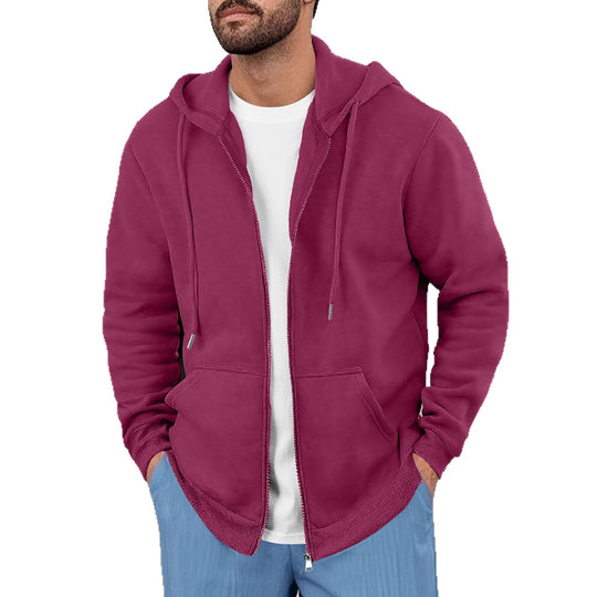 Herren lässige Kapuzenjacke mit atmungsaktivem Sweatstoff und praktischen Taschen Heidi-Mode
