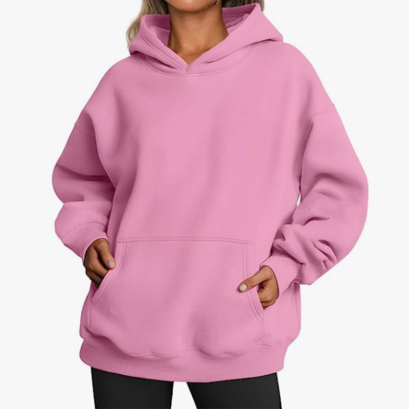 Damen Übergrößen Kapuzenpullover mit praktischen Taschen undlässigem Schnitt Heidi-Mode