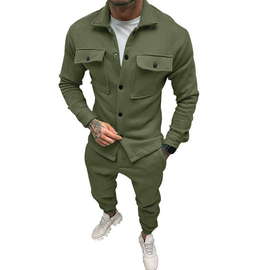 Herren Sportliches Freizeit-Set im lässigen Casual-Look mit funktionalen Taschen Heidi-Mode