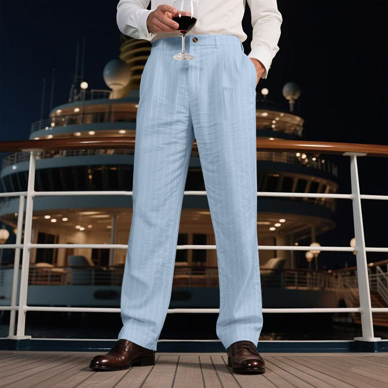 Herren elegante Streifen-Hose Heidi-Mode
