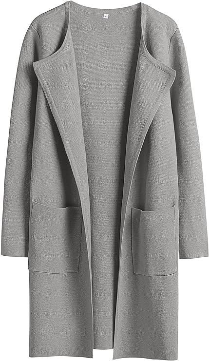 Damen Oversized Strickmantel mit offenen Fronten und praktischen Taschen Heidi-Mode