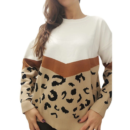 Damen modischer Pullover mit farbenfrohem Muster und lässigem Schnitt Heidi-Mode
