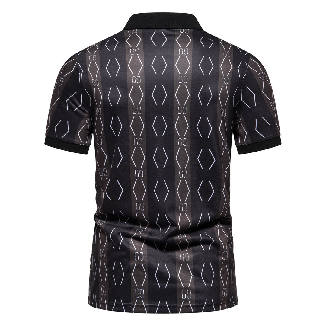 Herren Poloshirt mit einzigartigem grafischen Muster und modernem Kragen Heidi-Mode