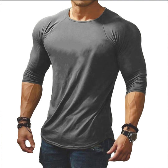 Herren körperbetontes Langarm-T-Shirt mit elastischem Tragekomfort Heidi-Mode
