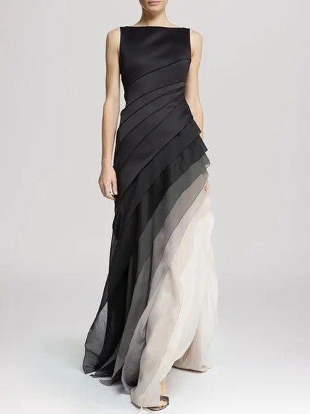 Elegante mehrlagige Ombre-Kleid