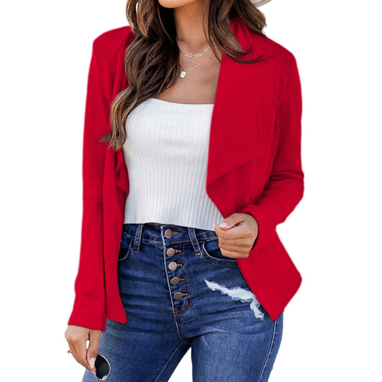 Damen lässige Blazerjacke mit offenem Schnitt und eleganten Details Heidi-Mode