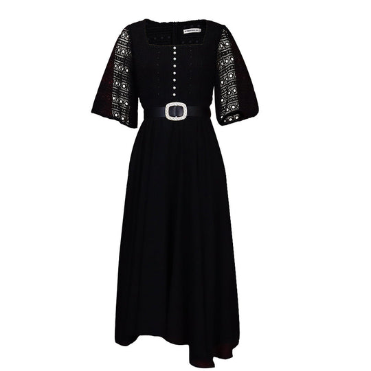 Heidi-Mode | Damen Country Chic Antik Stil Kleid mit Bundgürtel
