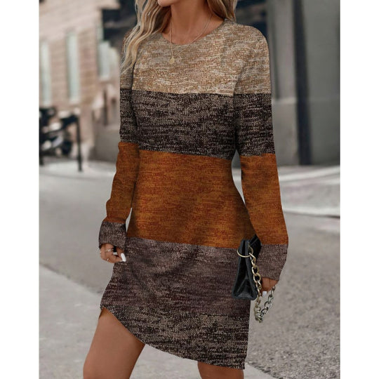 Damen Strickkleid mit modischem Strukturmuster und lässigem Schnitt Heidi-Mode